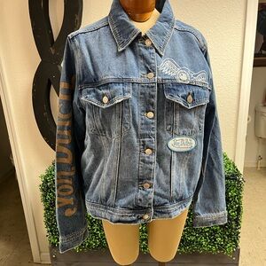 Von Dutch Embroidered Blue Jean Jacket